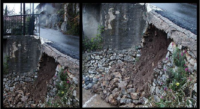 Γορτυνία – Οι δυνατές βροχές καταστρέφουν δρόμο στα Λαγκάδια