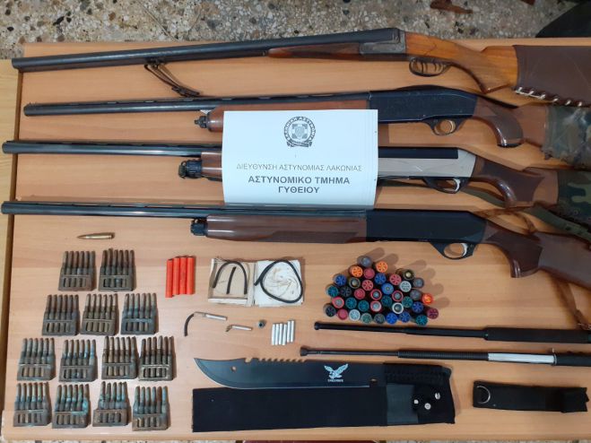 Κυνηγετικά όπλα, κροτίδες και πυροκροτητές εντοπίστηκαν στην Λακωνία