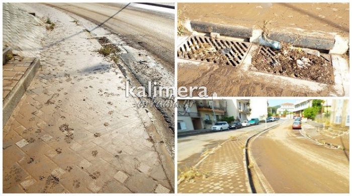 Κακοκαιρία: Καθάρισε ο πλημμυρισμένος δρόμος κοντά στην πυροσβεστική (εικόνες)