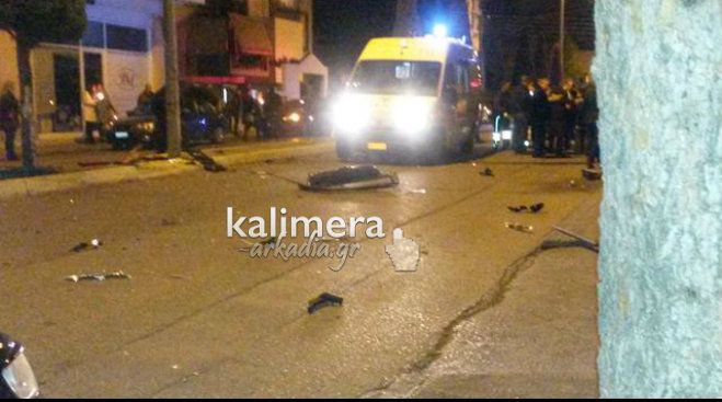 Τροχαίο ατύχημα στην οδό Καλαβρύτων στην Τρίπολη (εικόνες)