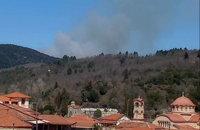 Πυρκαγιά ξέσπασε στα Κούτρουφα Κυνουρίας - Επιχειρεί και ελικόπτερο της πυροσβεστικής