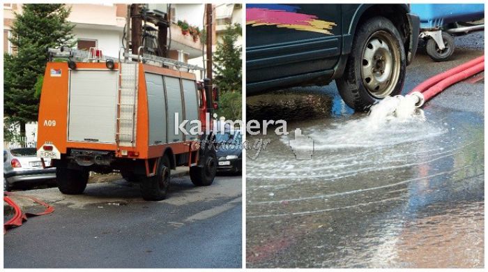 Τρίπολη - Πυροσβεστικό όχημα σε επιχείρηση άντλησης υδάτων