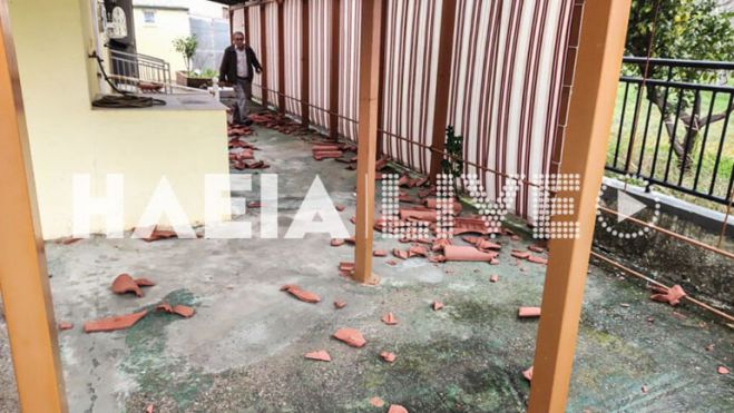 Ανεμοστρόβιλος ξήλωσε στέγες σπιτιών στην Ηλεία