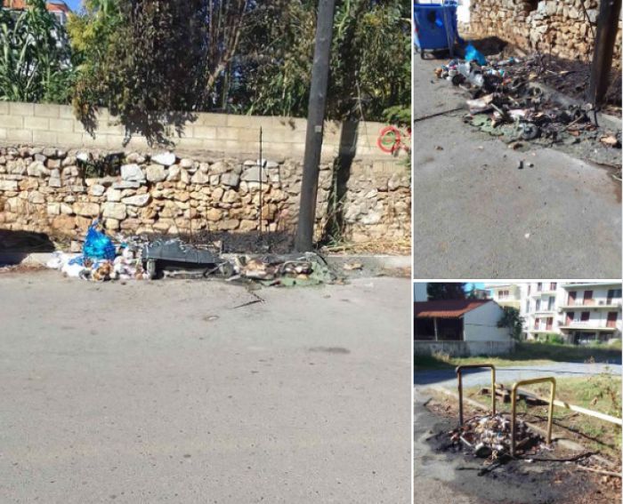 Κάηκαν κάδοι σκουπιδιών ξανά στην οδό &quot;Σόλωνος&quot; στην Τρίπολη (εικόνες)