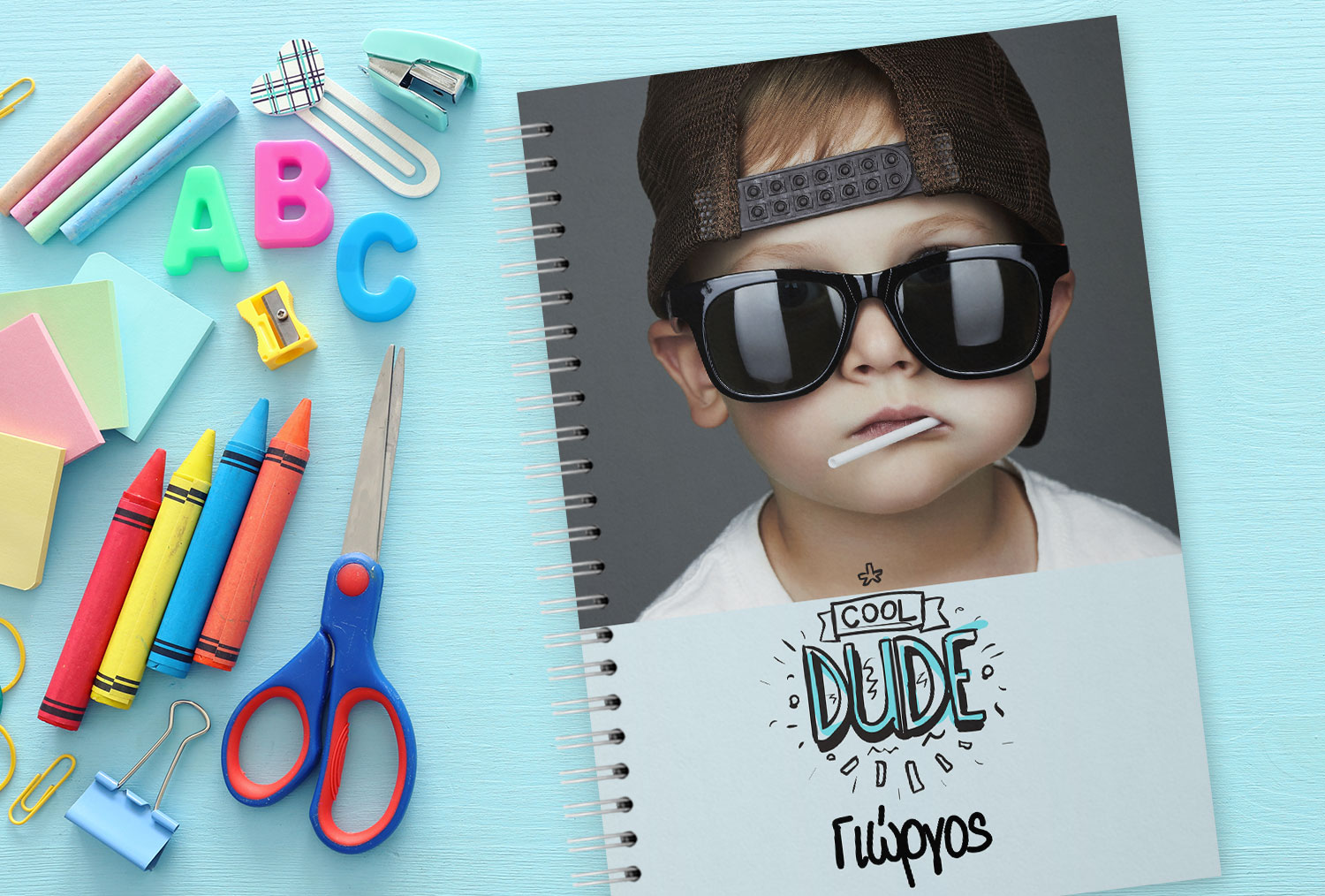 Blue Spiral Notebook Cool Boy