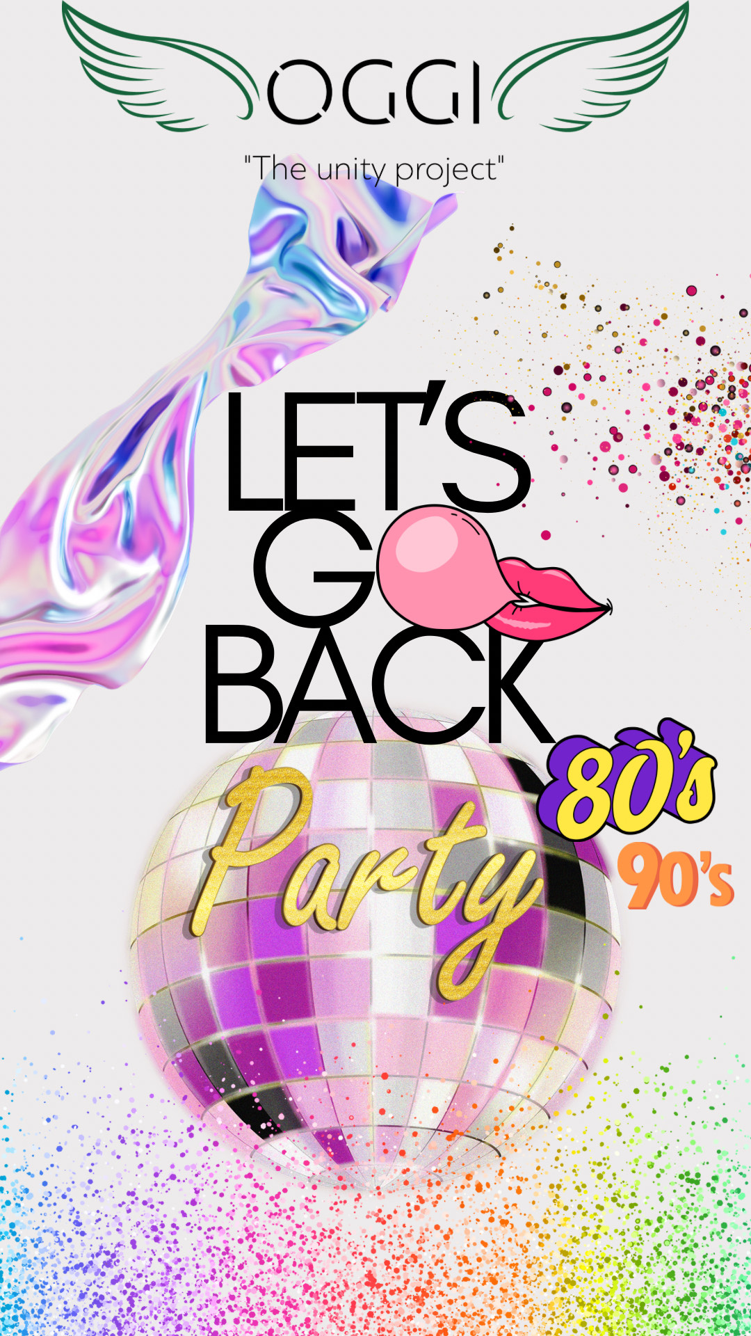 Αντίγραφο του Black and White Holographic Night Party Instagram Story 1