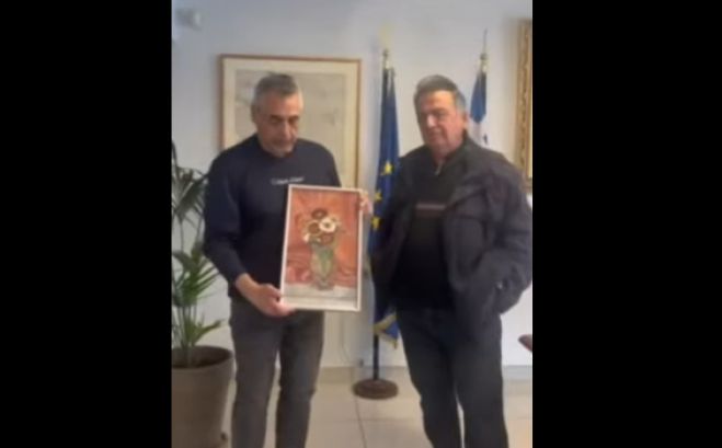 Στον Δήμο Τρίπολης ο πίνακας «Νεκρή Φύση» του Αντώνη Γκλίνου - "Ευχαριστούμε για τη δωρεά τον Δημήτρη Φράγκο"