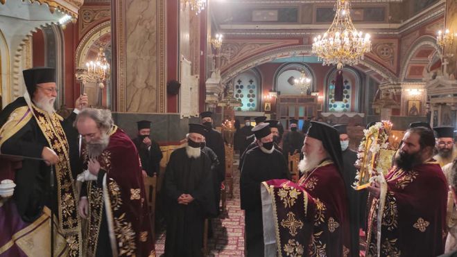 &Tau;&rho;ί&pi;&omicron;&lambda;&eta; | &Pi;&alpha;&nu;&eta;&gamma;&upsilon;&rho;&iota;&kappa;ό&sigmaf; &Epsilon;&sigma;&pi;&epsilon;&rho;&iota;&nu;ό&sigmaf; &sigma;&tau;&omicron;&nu; &Mu;&eta;&tau;&rho;&omicron;&pi;&omicron;&lambda;&iota;&tau;&iota;&kappa;ό &Nu;&alpha;ό &Alpha;&gamma;ί&omicron;&upsilon; &Beta;&alpha;&sigma;&iota;&lambda;&epsilon;ί&omicron;&upsilon; (&epsilon;&iota;&kappa;ό&nu;&epsilon;&sigmaf;)