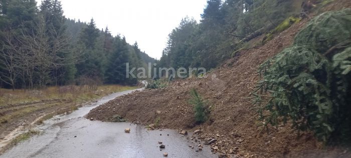 Κατολίσθηση κοντά στο χωριό Ελάτη της Γορτυνίας (εικόνες)