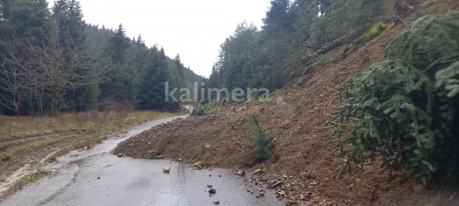 Κατολίσθηση κοντά στο χωριό Ελάτη της Γορτυνίας (εικόνες)