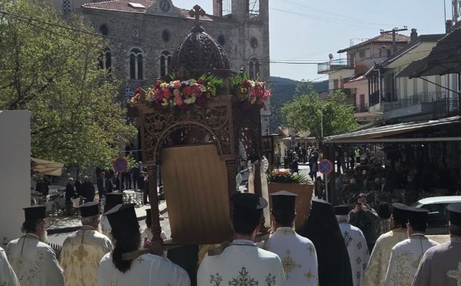 Άγιος Πέτρος Κυνουρίας | Γιορτάστηκε η ανακομιδή των λειψάνων του Αγίου Νείλου του Μυροβλύτη (εικόνες - βίντεο)