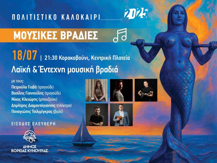 Συνεχίζονται οι καλοκαιρινές Μουσικές Βραδιές του Δήμου Βόρειας Κυνουρίας