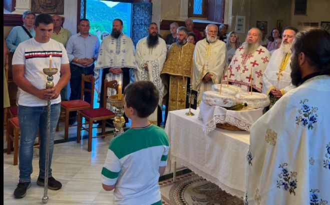 &Pi;&alpha;&rho;&alpha;&mu;&omicron;&nu;ή &epsilon;&omicron;&rho;&tau;ή&sigmaf; &tau;&omicron;&upsilon; &Alpha;&gamma;ί&omicron;&upsilon; &Pi;&alpha;ϊ&sigma;ί&omicron;&upsilon; &tau;&omicron;&upsilon; &Alpha;&gamma;&iota;&omicron;&rho;&epsilon;ί&tau;&eta; &sigma;&tau;&omicron; &chi;&omega;&rho;&iota;ό &Tau;&sigma;&epsilon;&lambda;&epsilon;&pi;ά&kappa;&omicron;&sigmaf; (&epsilon;&iota;&kappa;ό&nu;&epsilon;&sigmaf;)