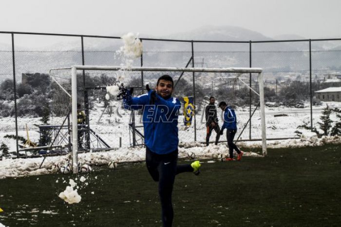 Παιχνίδια στο χιόνι για τους παίχτες του Αστέρα (εικόνες)