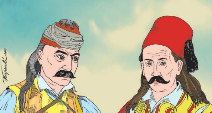 Προκαλούν άσχημα οι αλβανοί - Εμετικό σκίτσο για τον Θεοδώρο Κολοκοτρώνη