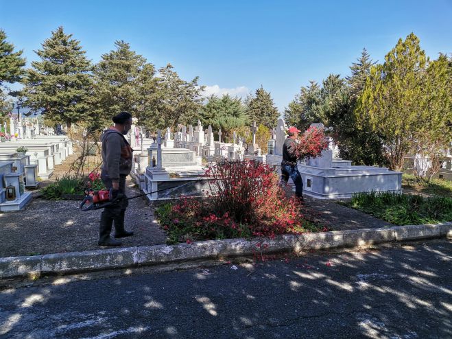 &Eta;&lambda;ί&alpha;&sigmaf; &Kappa;&omicron;ύ&rho;&omicron;&sigmaf;: "&Kappa;&alpha;&theta;&alpha;&rho;ί&sigma;&alpha;&mu;&epsilon; &tau;&omicron; &Kappa;&omicron;&iota;&mu;&eta;&tau;ή&rho;&iota;&omicron; &tau;&eta;&sigmaf; &Alpha;&gamma;ί&alpha;&sigmaf; &Tau;&rho;&iota;ά&delta;&alpha;&sigmaf; &mu;&epsilon; &mu;&eta;&delta;&epsilon;&nu;&iota;&kappa;ό &kappa;ό&sigma;&tau;&omicron;&sigmaf;"! (vd)