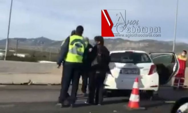 Τροχαίο στην Εθνική Οδό &quot;Αθηνών Κορίνθου&quot;, στο ύψος των Μεγάρων
