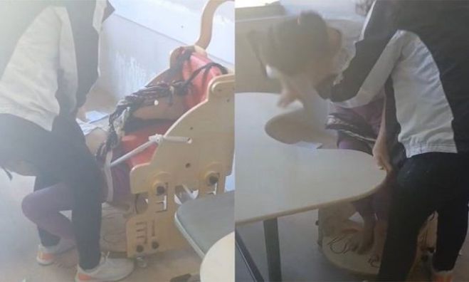 Εικόνες ντροπής στην Τουρκία | Δεμένοι με σχοινιά στα θρανία μαθητές με αυτισμό για να κάνουν μάθημα