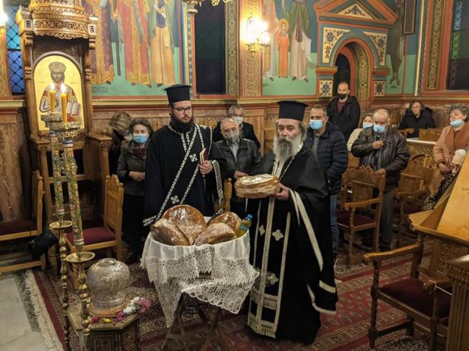 &Tau;&rho;ί&pi;&omicron;&lambda;&eta; | &Eta; &gamma;&iota;&omicron;&rho;&tau;ή &tau;&omicron;&upsilon; &Alpha;&gamma;ί&omicron;&upsilon; &Nu;&epsilon;&omicron;&mu;ά&rho;&tau;&upsilon;&rho;&alpha; &Delta;&eta;&mu;&eta;&tau;&rho;ί&omicron;&upsilon; (&epsilon;&iota;&kappa;ό&nu;&epsilon;&sigmaf;)