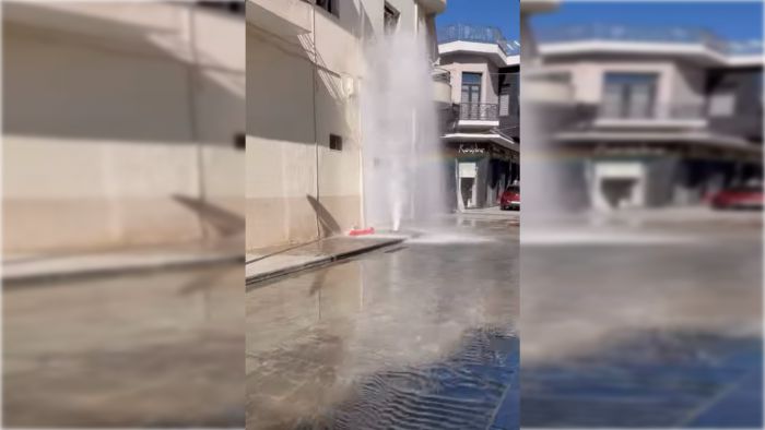 Τρίπολη | Πλημμύρα στη Δαρειώτου - Έσπασε πυροσβεστικός κρουνός (vd)