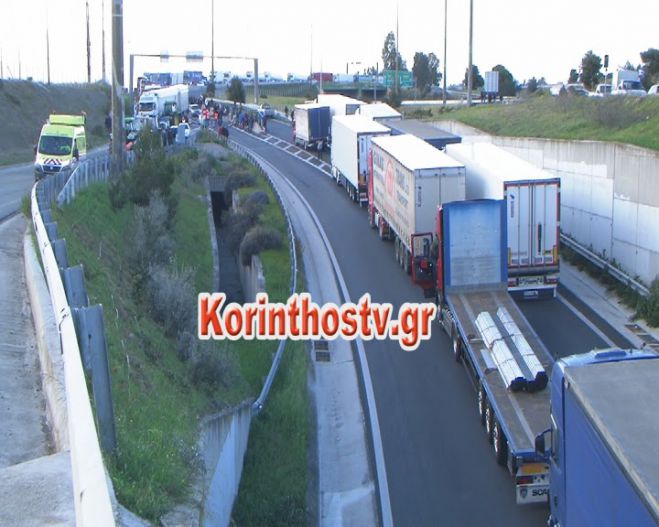 Χάος στην εθνική οδό &quot;Αθηνών - Κορίνθου&quot; - Ουρές στον Ισθμό (vd)