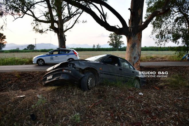 Αυτοκίνητο έπεσε σε χαντάκι στην Αργολίδα (vd)