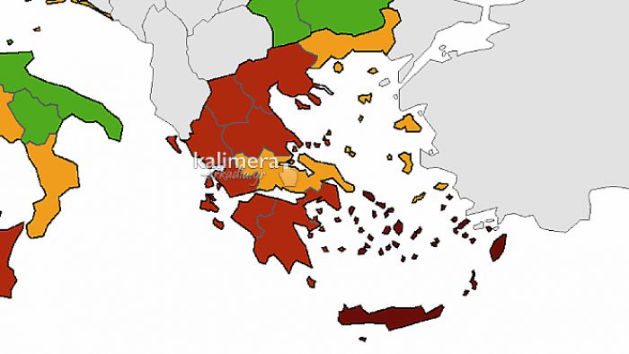 &quot;Κοκκίνησε&quot; η Αρκαδία στο χάρτη του Ευρωπαϊκού Κέντρου Πρόληψης και Ελέγχου Νοσημάτων (ECDC)