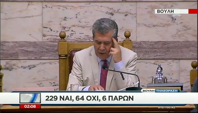 Βουλή: Με 229 «ΝΑΙ» εγκρίθηκαν τα μέτρα του μνημονίου