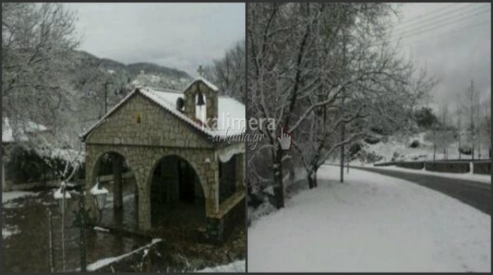 Φωτογραφίες από τη χιονισμένη Αγία Παρασκευή Λαγκαδίων!