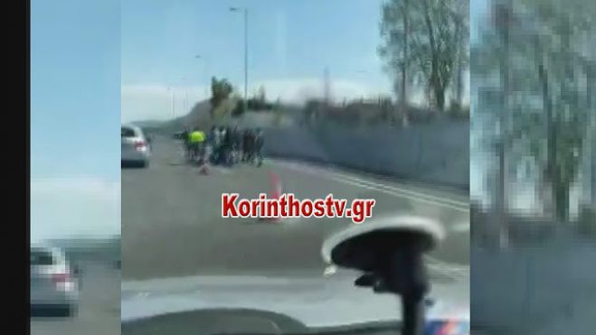 Σοβαρό τροχαίο με τραυματία οδηγό μηχανής στην εθνική οδός Κορίνθου – Πατρών (vd)
