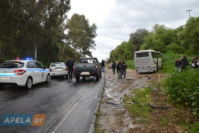 Λεωφορείο του ΚΤΕΛ συγκρούστηκε με Ι.Χ. στη Λακωνία (εικόνες)