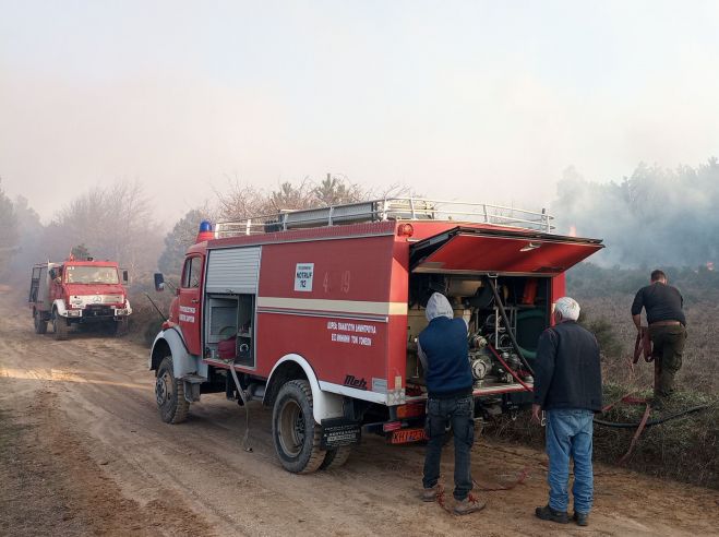 Υπό έλεγχο η φωτιά ανάμεσα σε Άγιο Πέτρο και Καρυές (εικόνες)