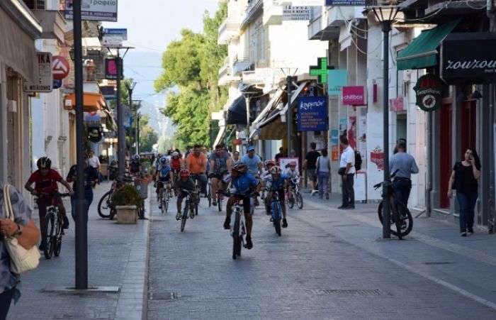 Ποδηλατάδα στο κέντρο της Τρίπολης για την &quot;Εβδομάδα Κινητικότητας&quot; (vd)
