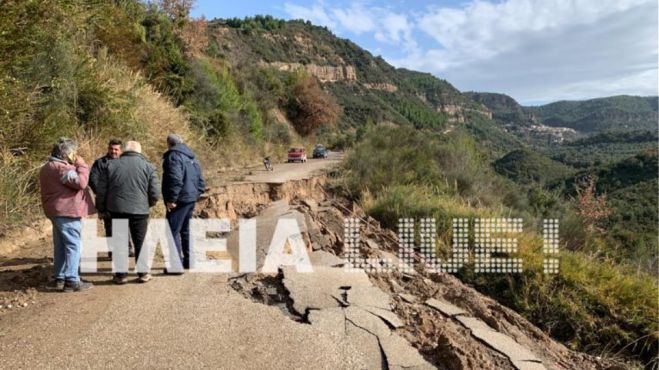 Κατολισθήσεις και δρόμοι κομμένοι στα δύο στην Ηλεία