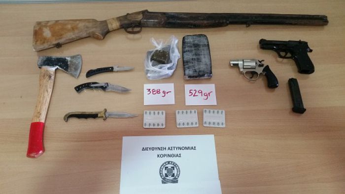 Ναρκωτικά και όπλα εντοπίστηκαν στην Κορινθία