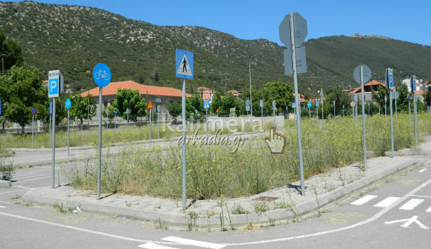 Χορτάριασε το πάρκο κυκλοφοριακής αγωγής – Επικίνδυνο μέρος για να παίζουν παιδιά (εικόνες)