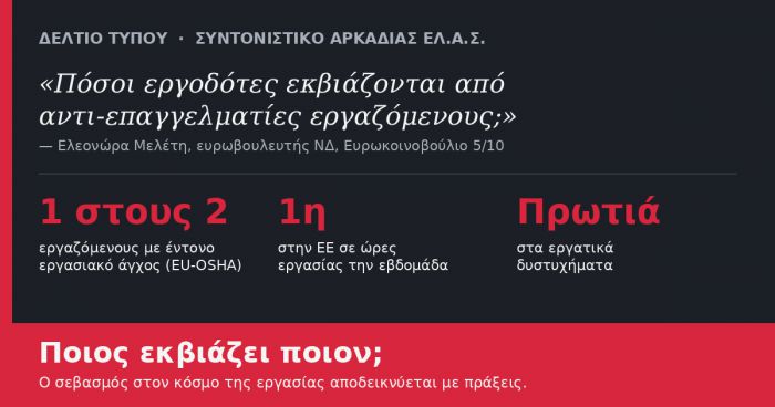 &Omicron;&iota; &epsilon;&rho;&gamma;&alpha;&zeta;ό&mu;&epsilon;&nu;&omicron;&iota; &pi;&nu;ί&gamma;&omicron;&nu;&tau;&alpha;&iota; &sigma;&tau;&omicron; ά&gamma;&chi;&omicron;&sigmaf;&middot; &eta; &kappa;&alpha; &Mu;&epsilon;&lambda;έ&tau;&eta; &alpha;&nu;&eta;&sigma;&upsilon;&chi;&epsilon;ί &gamma;&iota;&alpha; &tau;&omicron;&upsilon;&sigmaf; &laquo;&epsilon;&kappa;&beta;&iota;&alpha;&zeta;ό&mu;&epsilon;&nu;&omicron;&upsilon;&sigmaf;&raquo; &epsilon;&rho;&gamma;&omicron;&delta;ό&tau;&epsilon;&sigmaf;