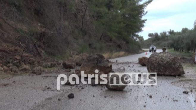 Ηλεία | Κλειστός λόγω κατολισθήσεων ο δρόμος στο Φράγμα Αλφειού