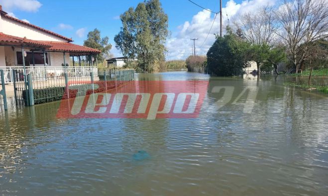 Υπερχείλισε ο Πηνειός στην Ηλεία - Πλημμύρισαν σπίτια στο Βαρθολομιό (vd)
