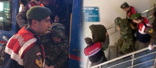 Εξευτελισμός | Δείτε τους Ελληνες αιχμαλώτους στο δικαστήριο της Ανδριανούπολης να τους σέρνουν σαν κακοποιούς (vd)