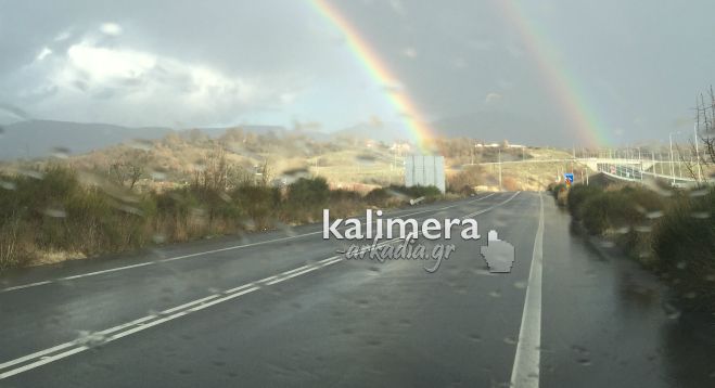 Πανέμορφο ουράνιο τόξο στην είσοδο της Μεγαλόπολης (φωτογραφία)!