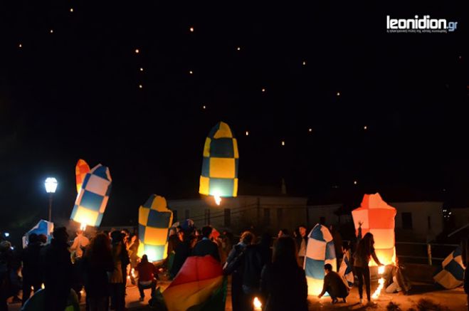 H Ανάσταση με πολύχρωμα αερόστατα στο Λεωνίδιο (vd)