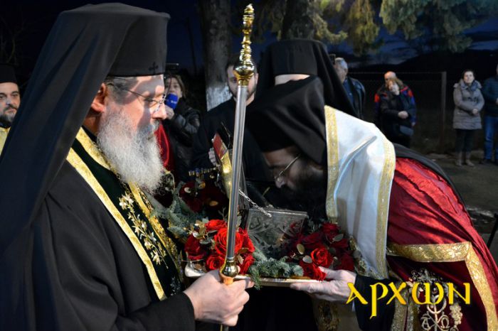 Λαμπρή υποδοχή του Ιερού Λειψάνου του Αγίου Κηρύκου στο Μερκοβούνι (εικόνες)