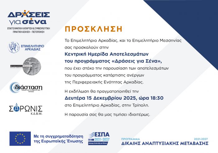 «Δράσεις για Σένα»: Παρουσίαση των αποτελεσμάτων του προγράμματος κατάρτισης ανέργων