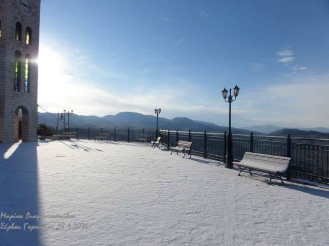 Οι όψεις του χιονιού στο Σέρβου Γορτυνίας! (εικόνες)