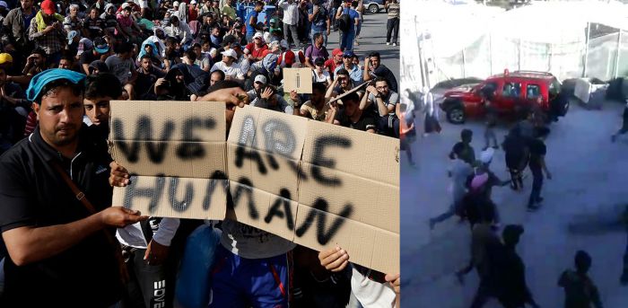 Βίντεο ντοκουμέντο από τη φωτιά στη Μόρια - Πρόσφυγες μεταφέρουν τη νεκρή μητέρα (vd)