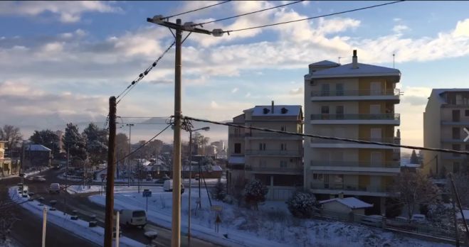 &quot;Καλημέρα&quot; με video από τη χιονισμένη Τρίπολη! (vd)