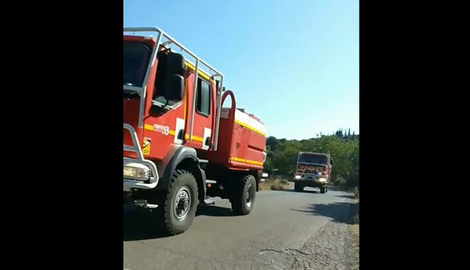 Με κόρνες, αναμμένους φάρους και σειρήνες αποχαιρέτησαν τη Γορτυνία οι πυροσβέστες από τη Γαλλία (vd)