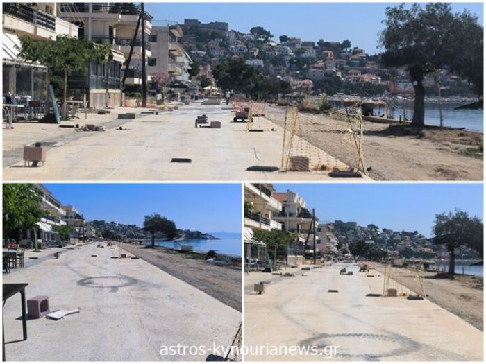 Παράλιο Άστρος | Ανησυχία καταστηματαρχών για τους ρυθμούς των εργασιών “Ανάπλασης παραλιακής οδού Καλλίτση”(vd)