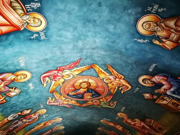 Μουριά Γορτυνίας | Ολοκληρώθηκε η αγιογράφηση της οροφής, στον ιερό Ναό του Αγίου Γεωργίου (vd)